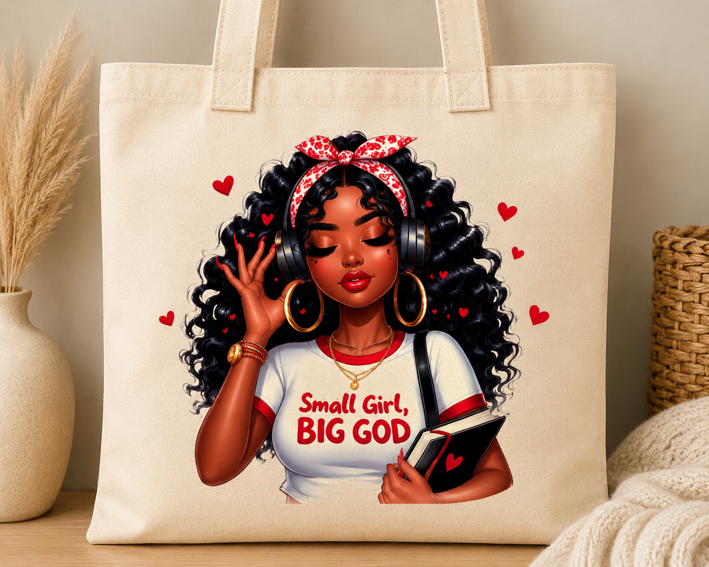 Small Girl Big God Tote Bag