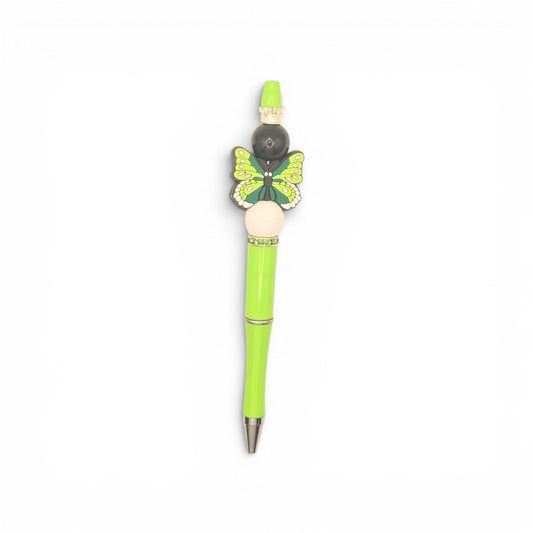 Green Butterfly Beaded Pen