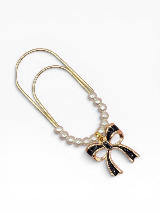 Coquette Pearl Bow Paper Clip